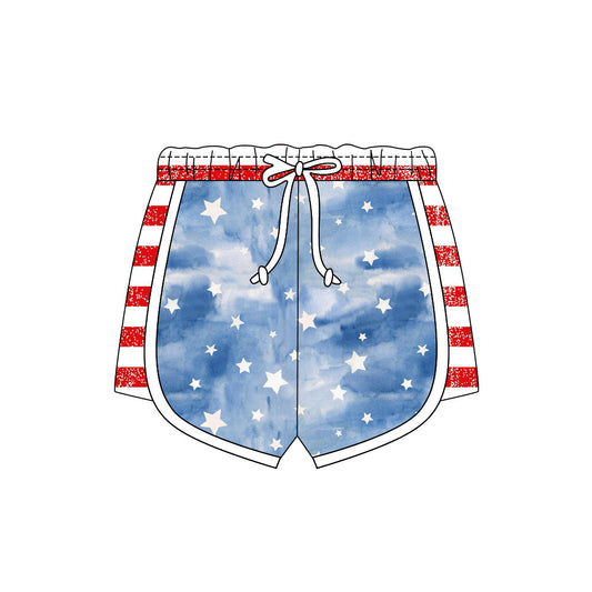 ( Moq 5 ) Preorder Baby Girls Kids Stars Stripes 4th of July Shorts Bottoms