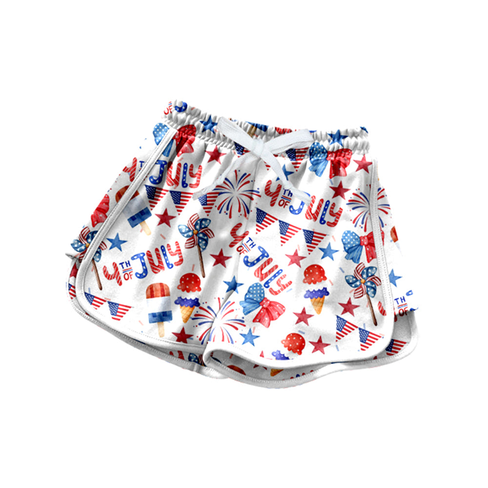 ( Moq 5 ) Preorder Baby Girls Popsicles Stars Bows 4th of July Bottom Shorts