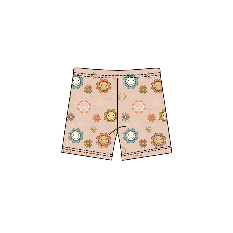 ( Moq 5 ) Preorder Baby Girls Kids Flower Smile Summer Shorts Bottoms
