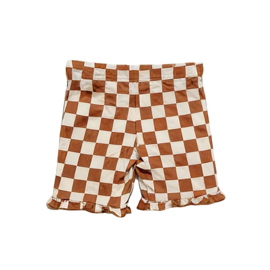 ( Moq 5 ) Preorder Baby Girls Kids Checked Summer Shorts Bottoms
