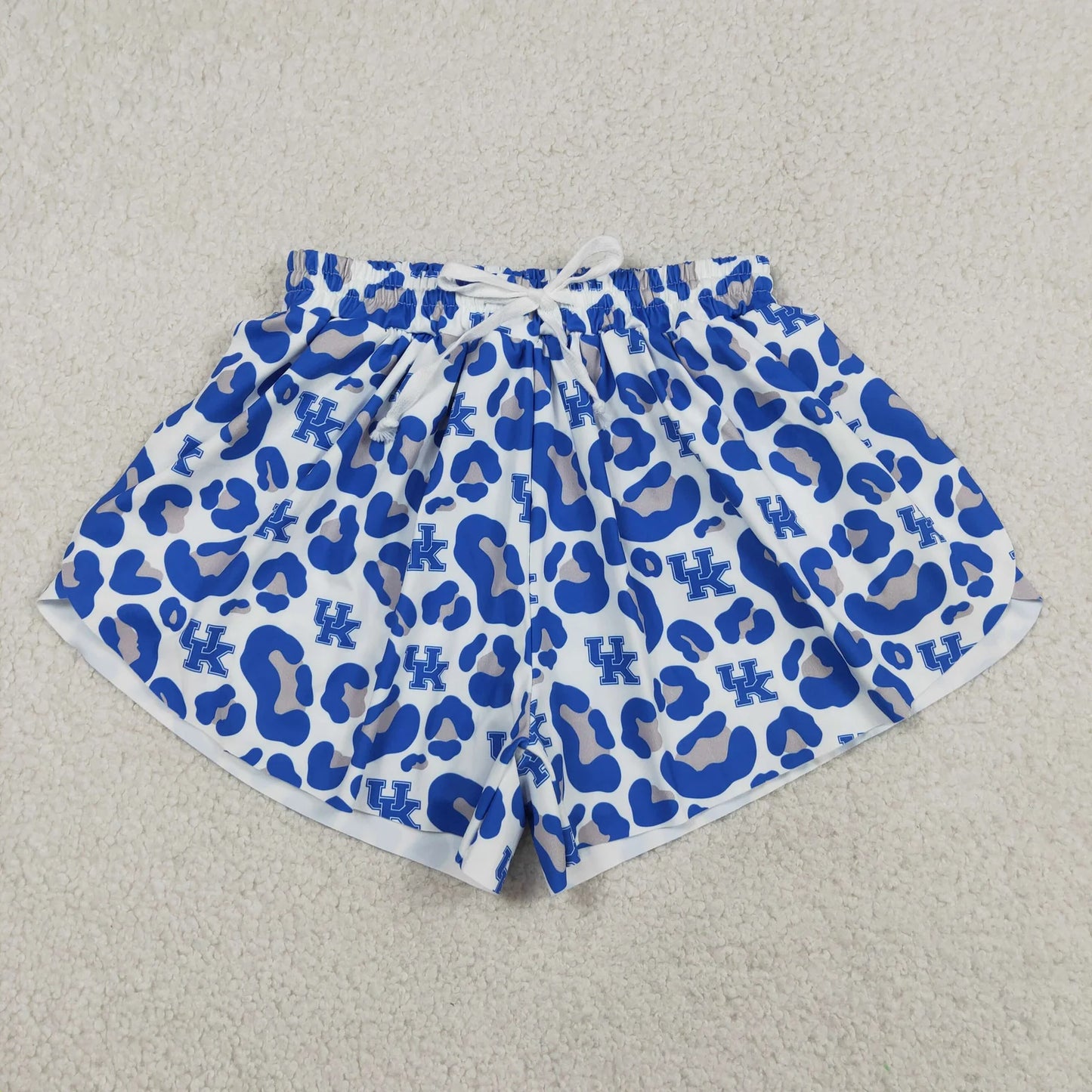 Sibling Baby Girls Adult Women Blue Leopard Team Yoga Active Ruffle Shorts Dress RTS