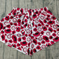 Adult Women Red Leopard A Team Yoga Active Ruffle Shorts Bottom RTS