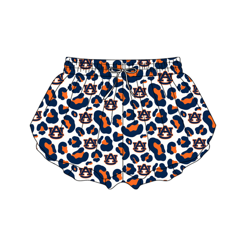 ( Moq 5 ) Preorder Adult Women Leopard AU Team Yoga Active Ruffle Shorts Bottom