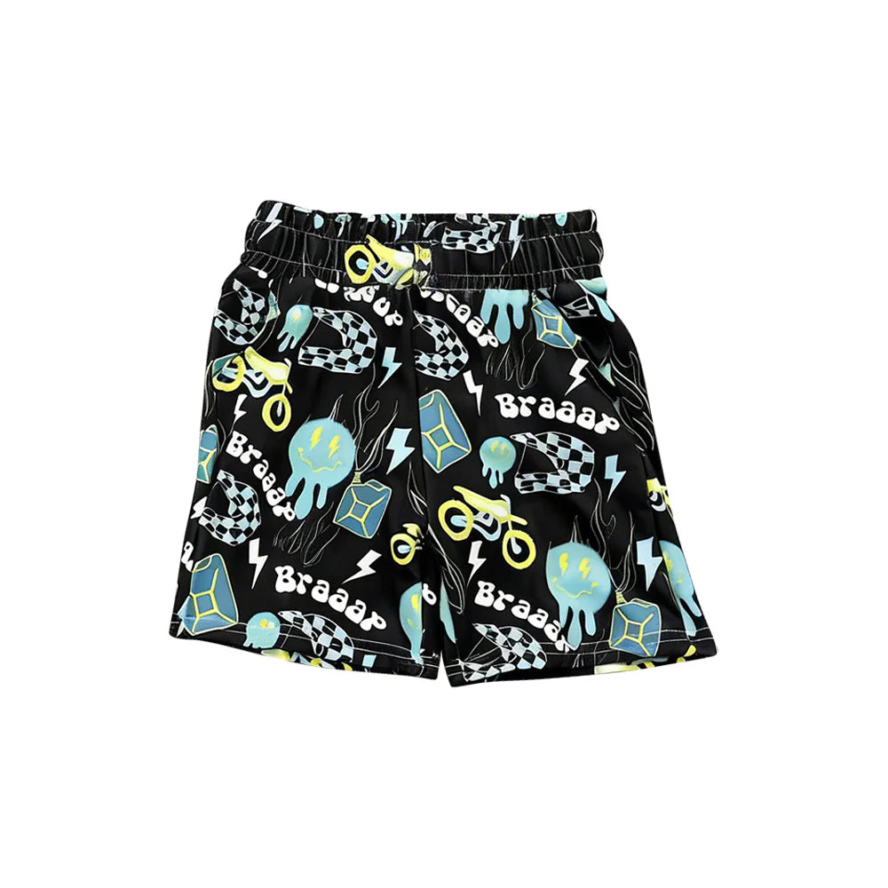 ( Moq 5 ) Preorder Baby Boys Kids Bike Smile Summer Pockets Shorts Bottoms