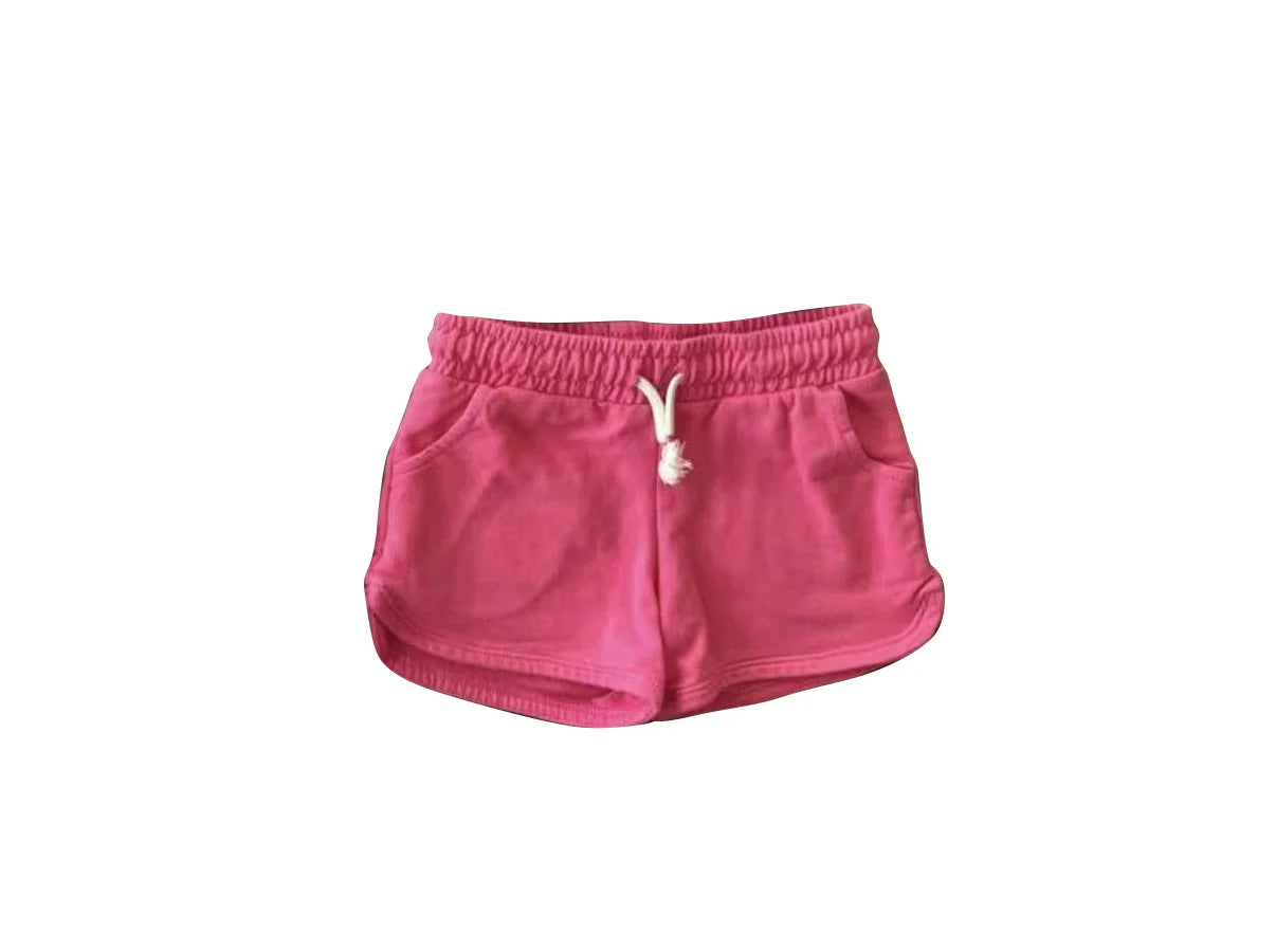 ( Moq 5 ) Preorder Baby Girls Kids Hot Pink Pockets Shorts Summer Bottom