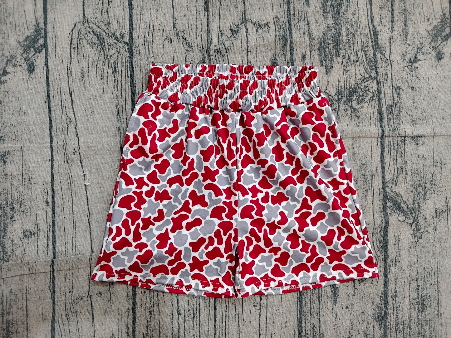 Baby Boys Kids Grey Red Camo Pockets Shorts Bottoms Team Clothes RTS