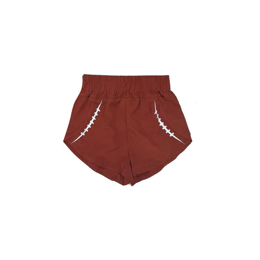 ( Moq 5 ) Preorder Baby Girls Kids Dark Red Baseball Yoga Active Shorts Team Sport Clothes