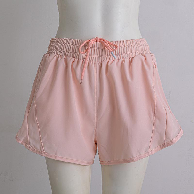 ( Moq 5 ) Preorder Baby Girls Kids Zipper Pockets Light Pink Yoga Active Shorts Bottoms