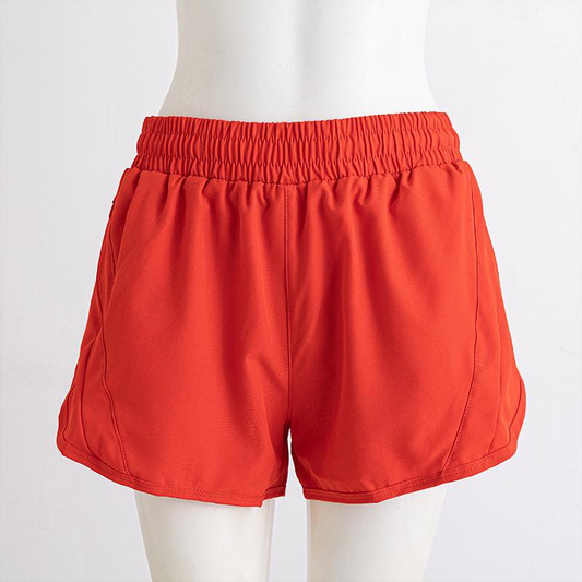 ( Moq 5 ) Preorder Baby Girls Kids Zipper Pockets Red Yoga Active Shorts Bottoms