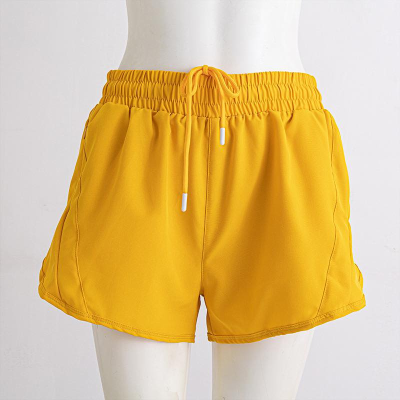 ( Moq 5 ) Preorder Baby Girls Kids Zipper Pockets Yoga Active Shorts Yellow Bottoms