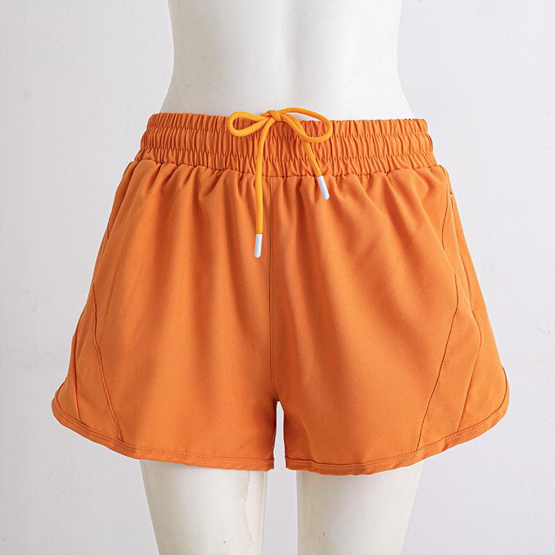 ( Moq 5 ) Preorder Baby Girls Kids Zipper Pockets Orange Yoga Active Shorts Bottoms