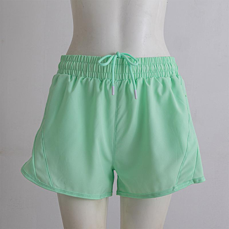 ( Moq 5 ) Preorder Baby Girls Kids Zipper Pockets Light Green Yoga Active Shorts Bottoms