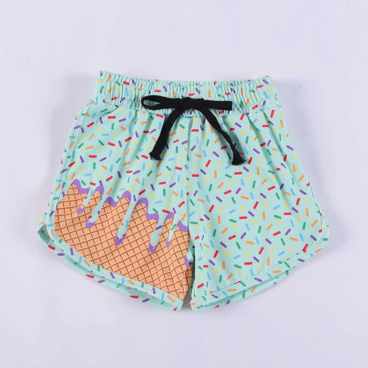 ( Moq 5 ) Preorder Baby Girls Kids Sprinkles Drip Green Shorts Bottoms Team Clothes