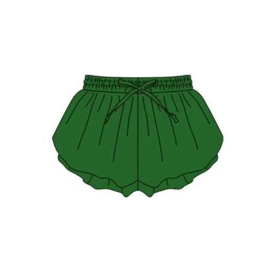 ( Moq 5 ) Preorder Baby Girls Kids Green Ruffle Shorts Bottom Yoga Clothes