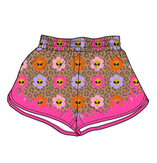 ( Moq 5 ) Preorder Adult Women Flower Leopard Shorts Bottoms Yoga Active Clothes
