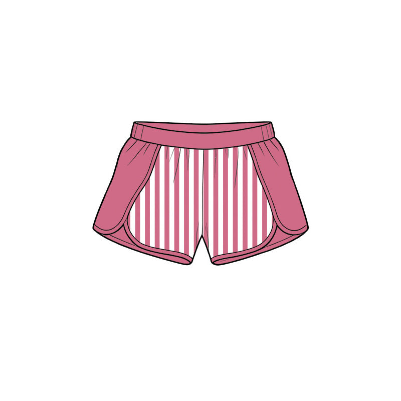 ( Moq 5 ) Preorder Baby Girls Kids Stripes Shorts Bottoms Yoga Active Pink Clothes