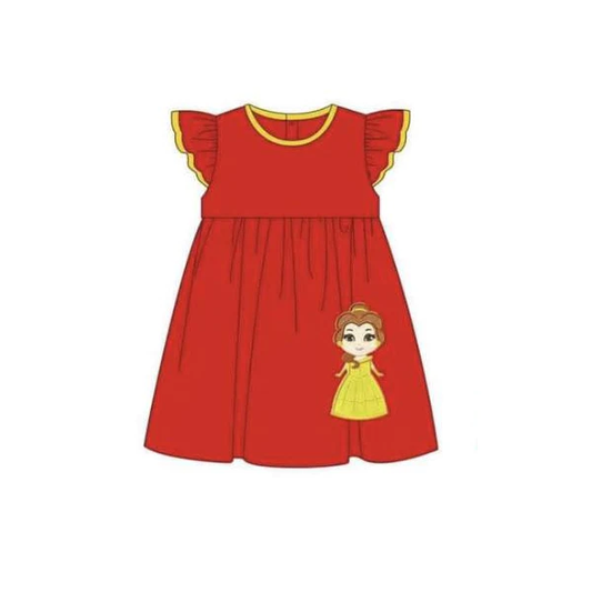 Pre-order Baby Girl Short Sleeves Princess Red Dress