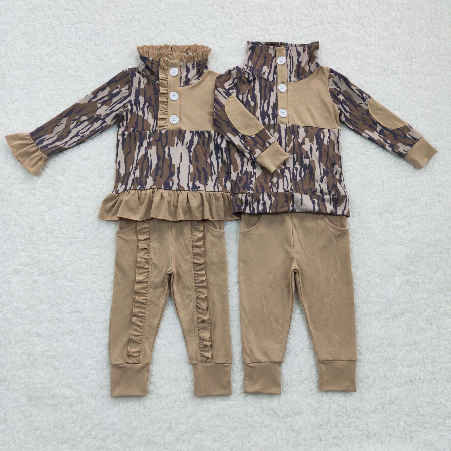 Baby Boy Girl Long Sleeves Shirt Pants Camo Outfit