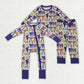 Baby Girl Long Sleeves Halloween Bows Stars Sibling Zipper Romper Set Pajamas RTS