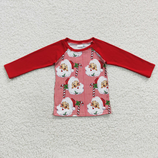 6 C6-8 Baby Boy Christmas Long Sleeves Santa Shirt