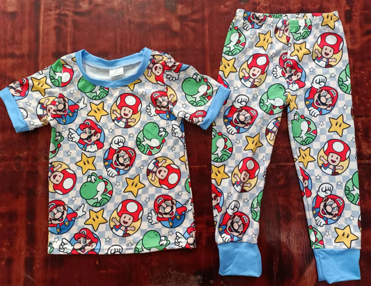 Baby Boy Short Sleeves Pants Cartoon Pajamas Outfit Moq 5