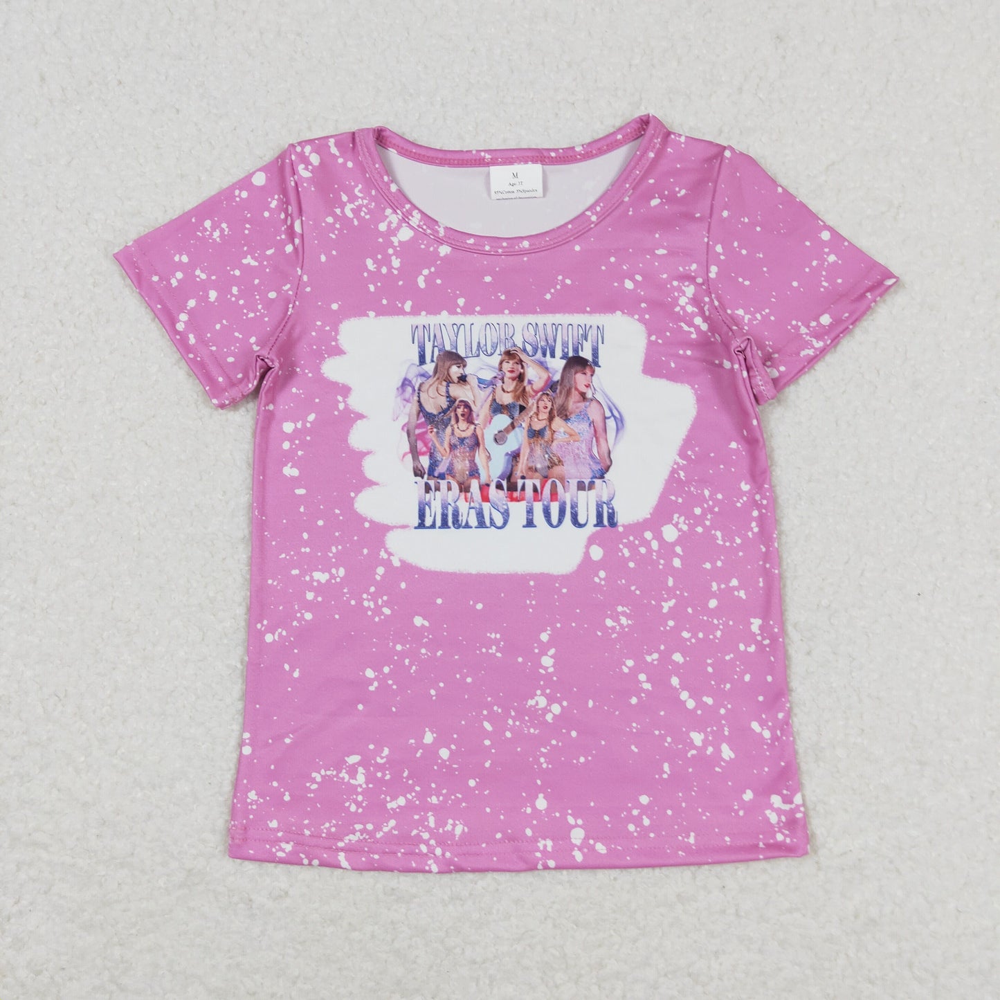 Baby Girl Short Sleeves Pink Shirt Singer Tops