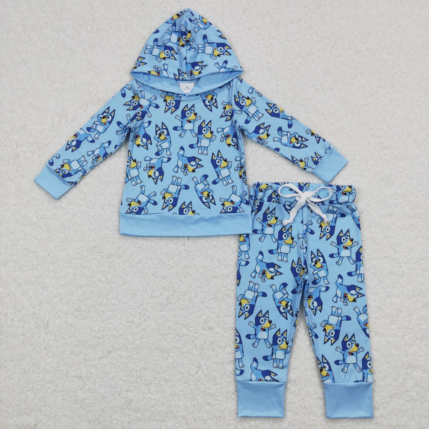 BLP0399 Baby Boy Blue Long Sleeves Hoodie Dogs Pants Outfit