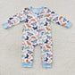 LR0521 Baby Kids Long Sleeves Butterfly One Piece Zipper Romper