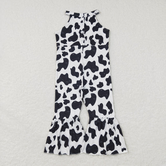 SR0444 Baby Girl Cow Print Western Jumpsuit