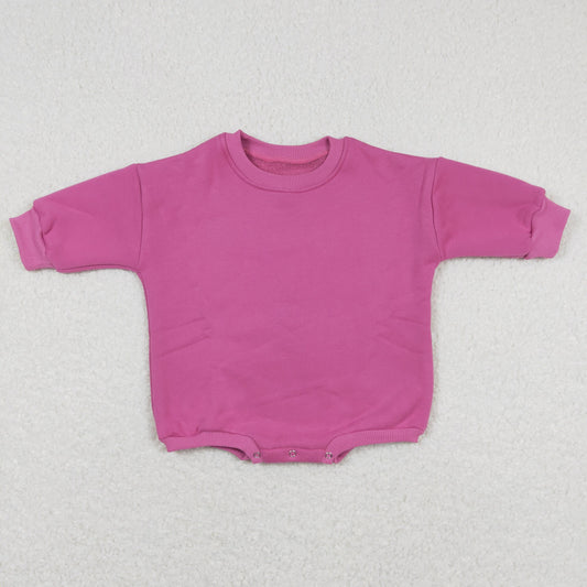 Baby Kids Long Sleeves Dark Pink Cotton Sweater Romper