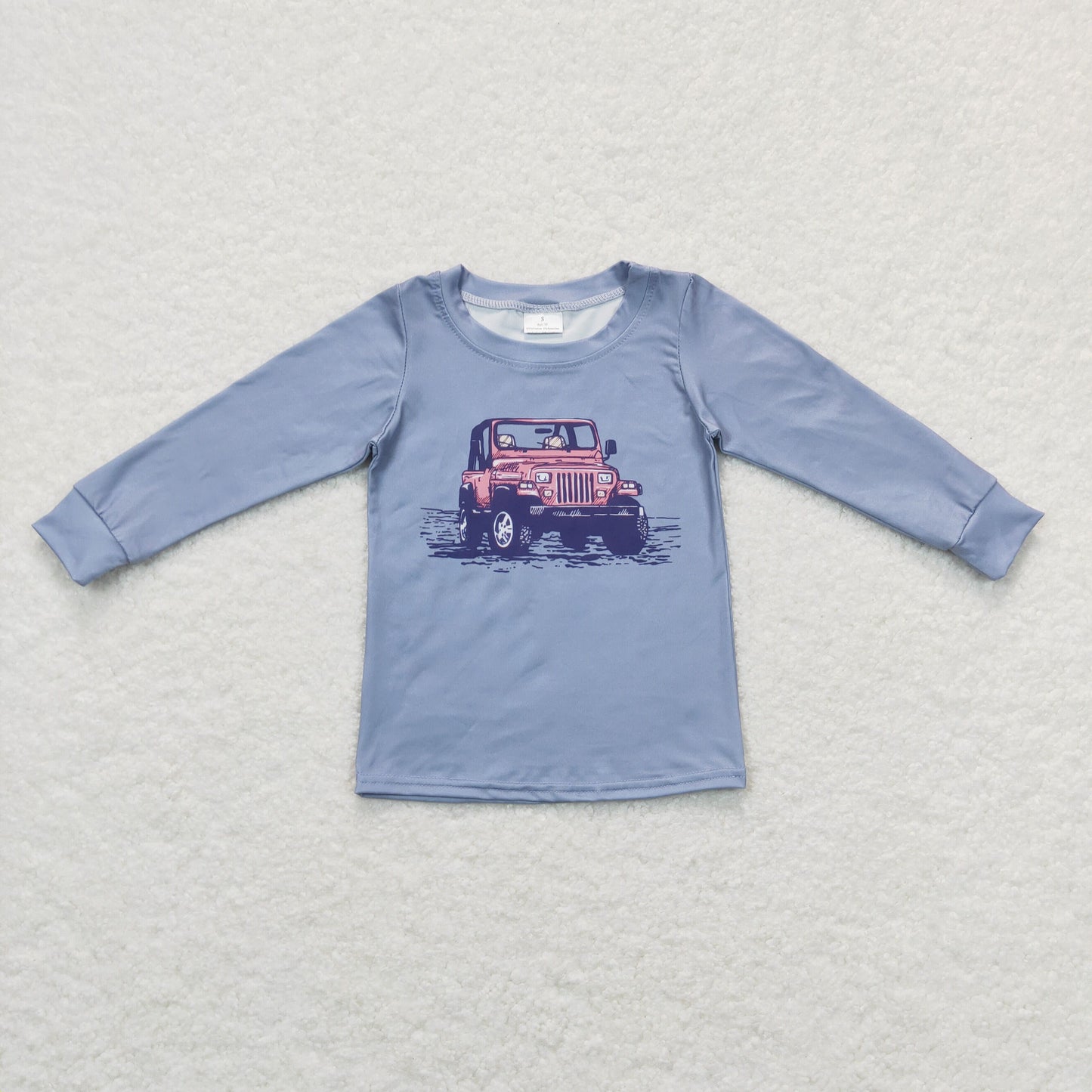 BT0392 Baby Boy Long Sleeves Tractor Pullover Shirt