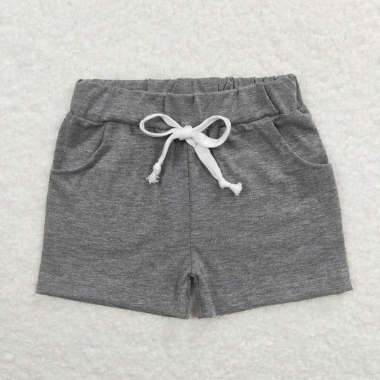 SS0133 Baby Boy Summer Grey Cotton Pocket Shorts