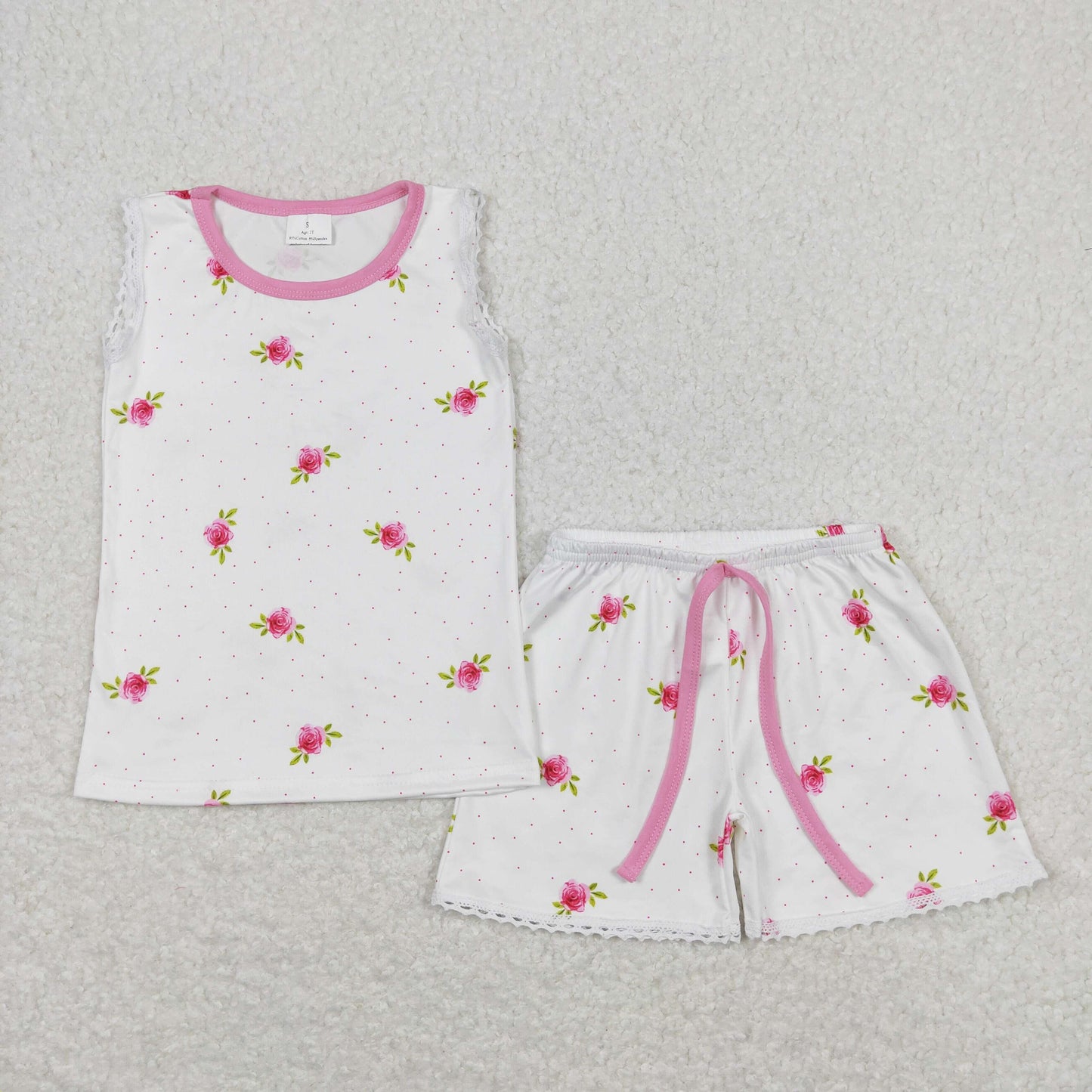 Baby Girl Sleeveless Tops Shorts Floral Summer Pajamas Set