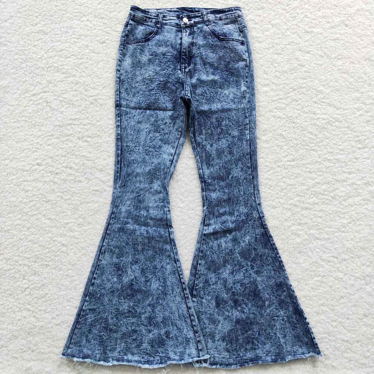 P0011 Adult Women Blue Denim Jeans Bell Pants