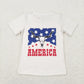 Baby Boy Short Sleeves Cow America Shirt July 4th Tops