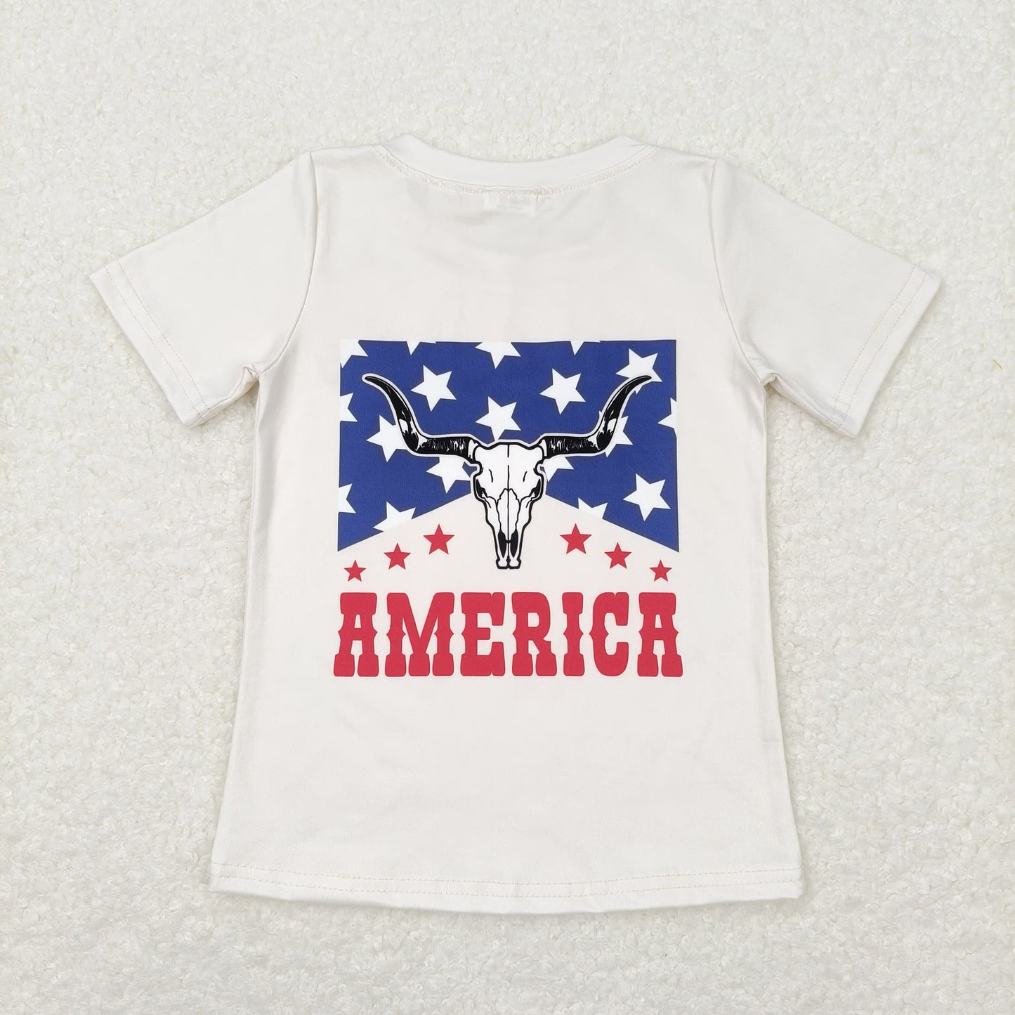 Baby Boy Short Sleeves Cow America Shirt July 4th Tops