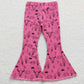 P0159 Baby Kids Western Cow Pink Denim Pants Jeans