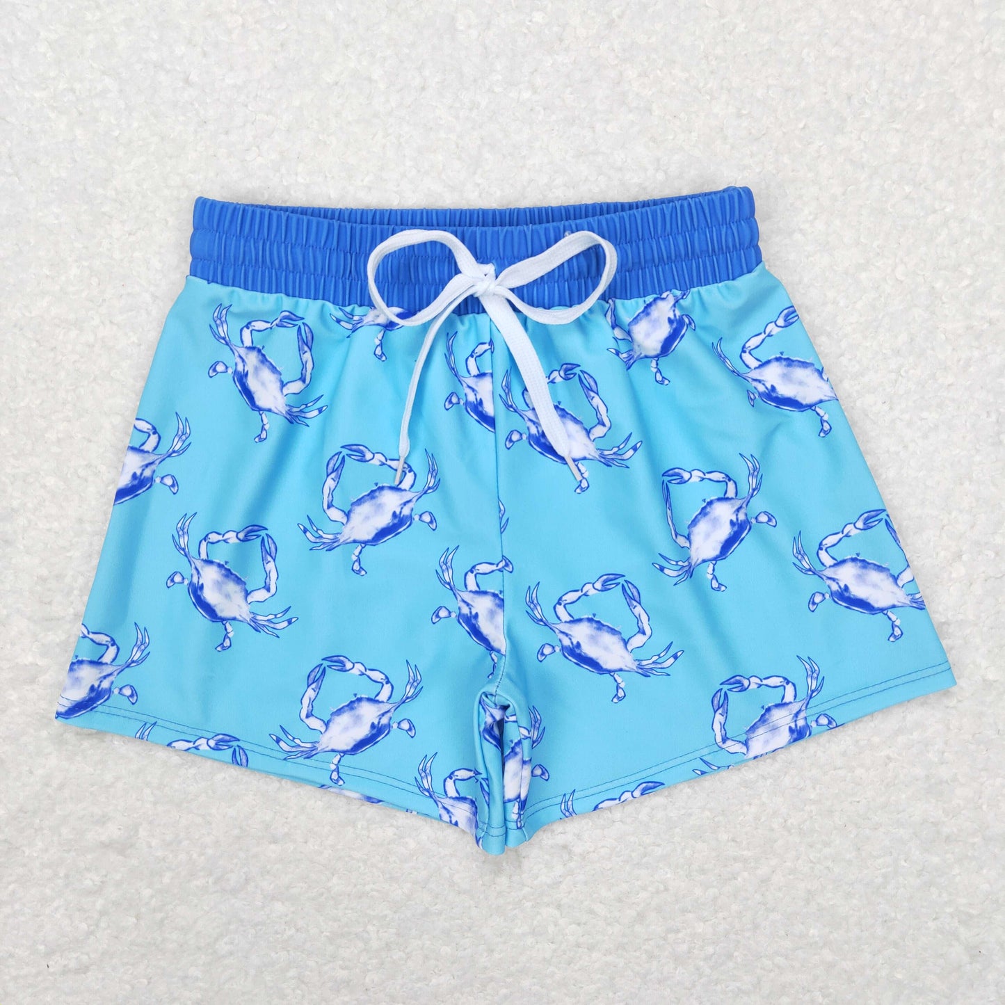 S0169 Baby Boy Crabs Blue Swim Trunks Shorts