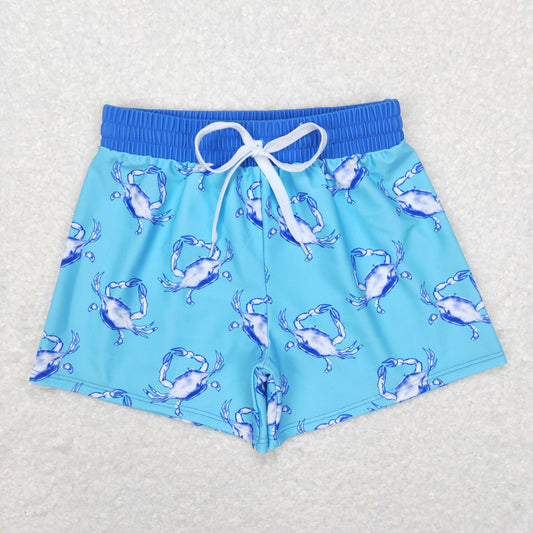 S0169 Baby Boy Crabs Blue Swim Trunks Shorts