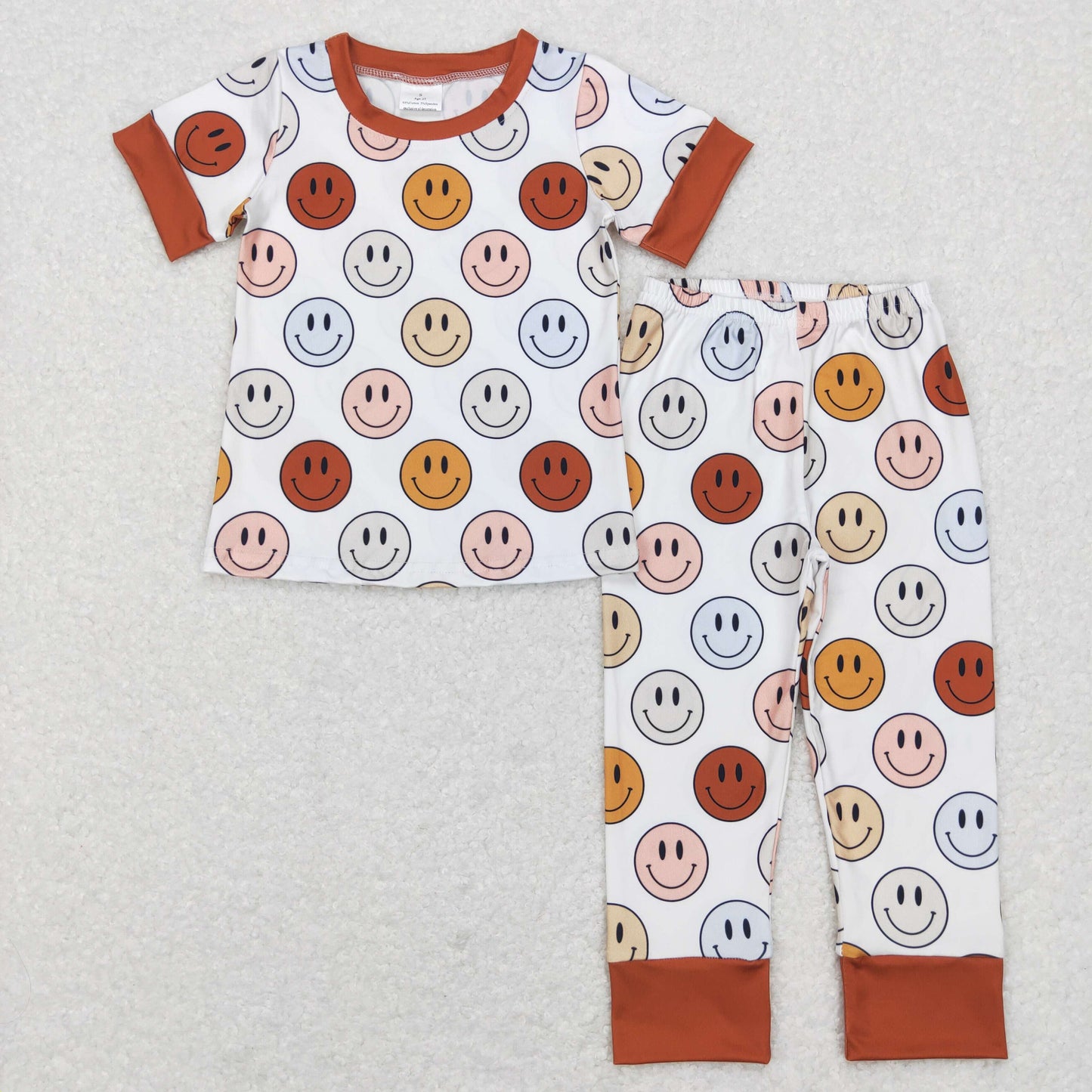 BSPO0225 Baby Boy Short Sleeves Face Pants Pajamas Outfit