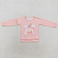 Baby Girl Pumpkin Bow Long Sleeve Pink Shirt Tops