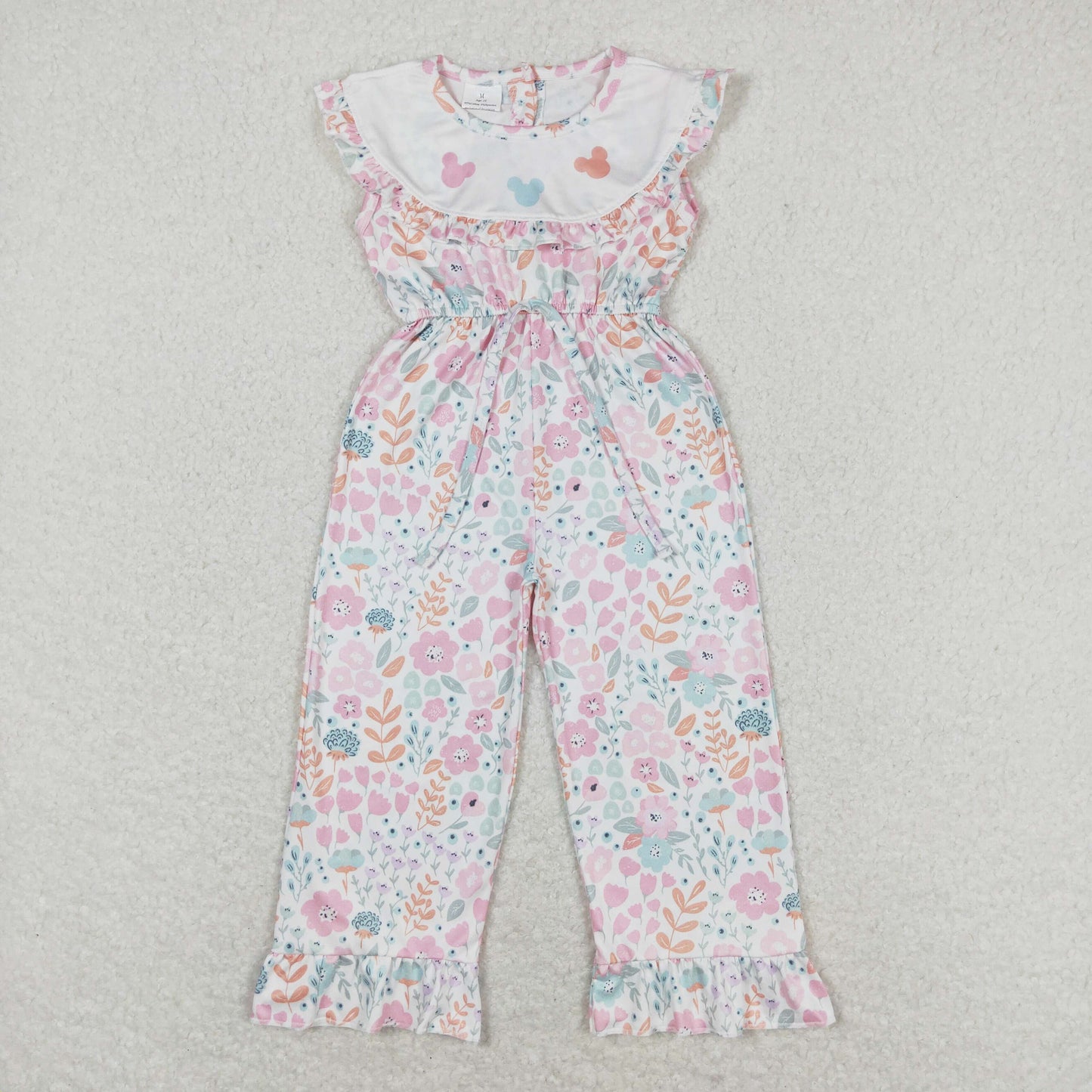 Baby Girl Floral Mouse Pants Overalls Jumpsuit