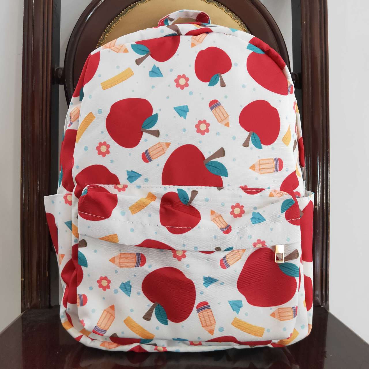 BA0069 Baby Kids Apples Pencil Floral Back To School Bag Backpack