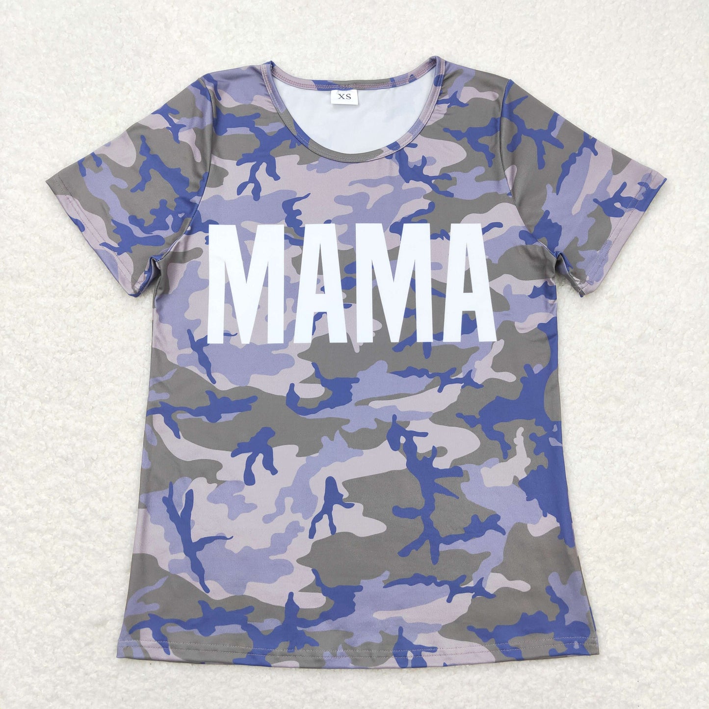 Adult Women Mama Camo Short Sleeves Summer Shirt