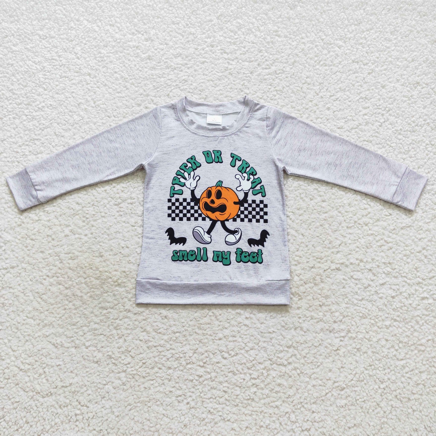 BT0320 Baby Boy Halloween Long Sleeves Pumpkin Shirt