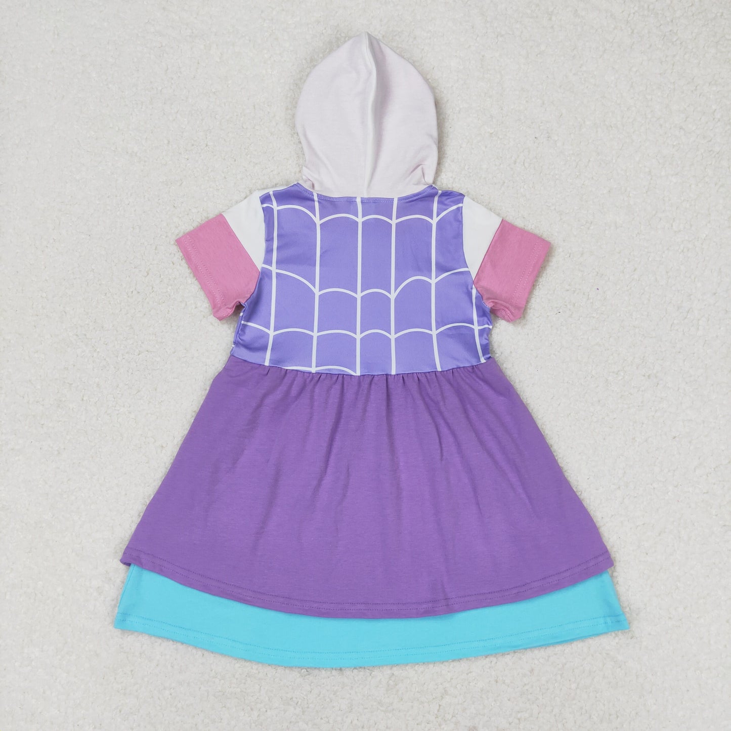 Baby Girl Short Sleeves Hoodie Princess Purple Dress