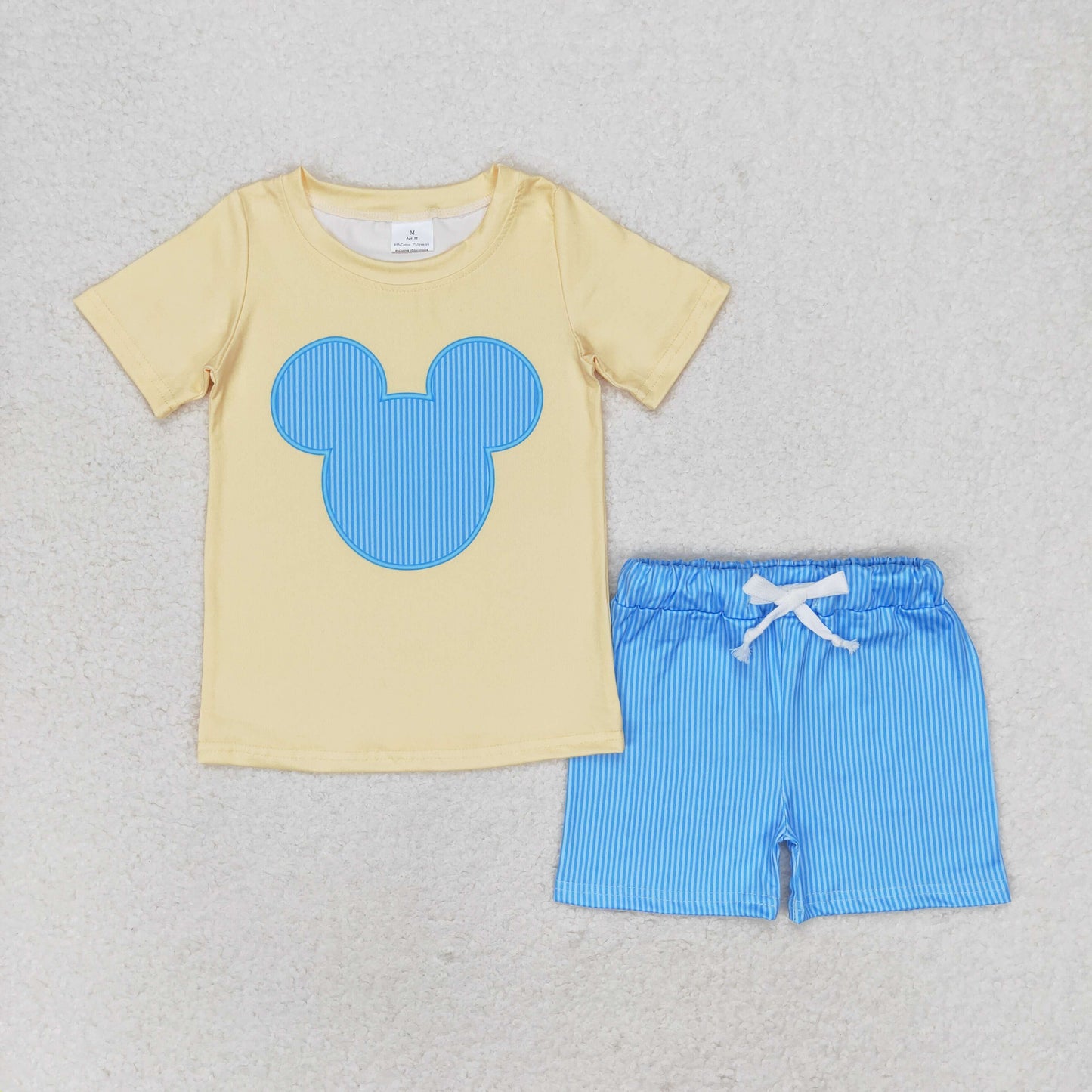 Baby Boy Short Sleeves Mouse Shirt Blue Shorts Set