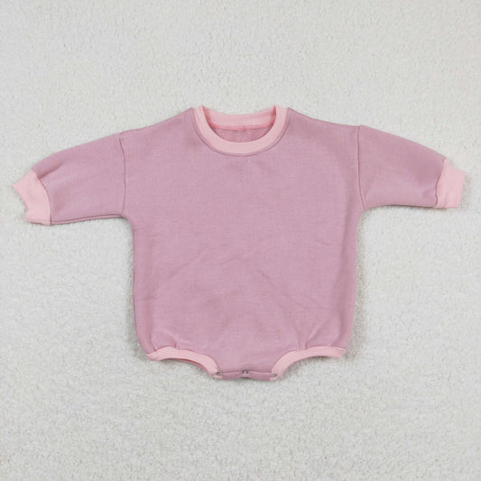 Baby Kids Long Sleeves Light Pink Cotton Sweater Romper