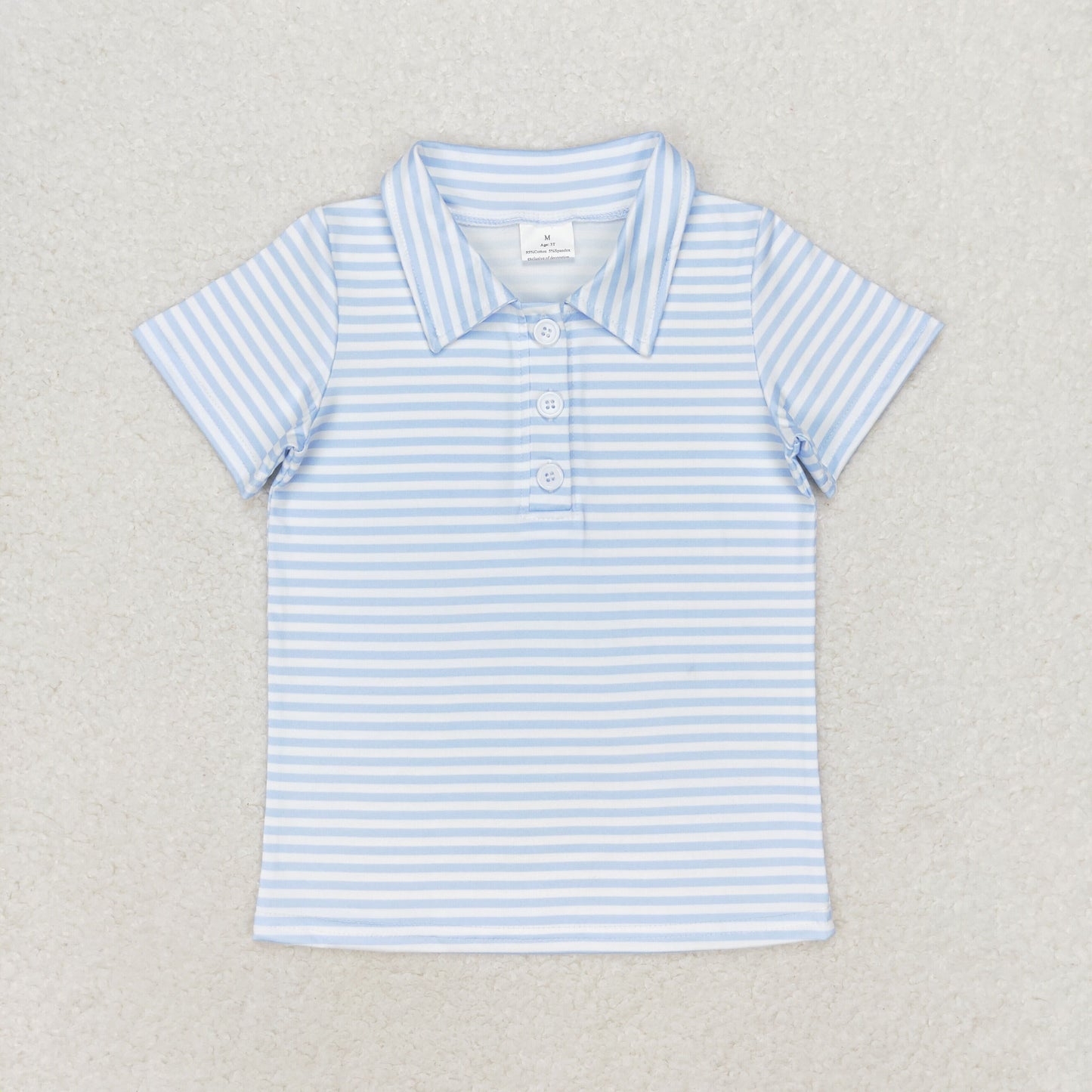 Baby Boy Short Sleeves Blue Stripes Polo Shirt Tops