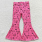 P0159 Baby Kids Western Cow Pink Denim Pants Jeans